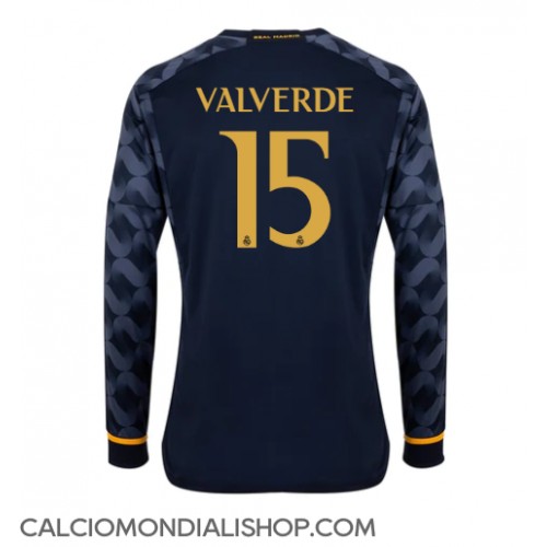 Maglie da calcio Real Madrid Federico Valverde #15 Seconda Maglia 2023-24 Manica Lunga